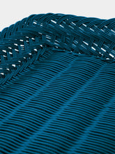 House of Capricorn Handmade Vitória Blue Wicker Large Tray