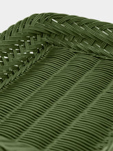 House of Capricorn Handmade Vitória Green Wicker Medium Tray