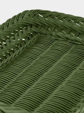House of Capricorn Handmade Vitória Green Wicker Medium Tray