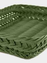 House of Capricorn Handmade Vitória Green Wicker Medium Tray