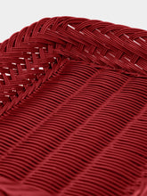 House of Capricorn Handmade Vitória Red Wicker Medium Tray