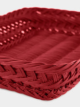 House of Capricorn Handmade Vitória Red Wicker Medium Tray