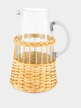 House of Capricorn Handmade Vitória Natural Wicker and Glass Jug