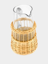 House of Capricorn Handmade Vitória Natural Wicker and Glass Jug