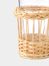 House of Capricorn Handmade Vitória Natural Wicker and Glass Tall Tumbler