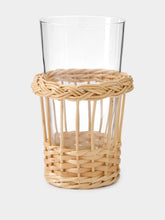 House of Capricorn Handmade Vitória Natural Wicker and Glass Tall Tumbler