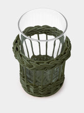 House of Capricorn Handmade Vitória Green Wicker and Glass Tumbler