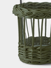House of Capricorn Handmade Vitória Green Wicker and Glass Tumbler