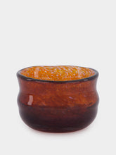 House of Capricorn Handblown Avis Amber Glass Bowl