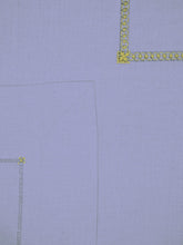 House of Capricorn Hand-Embroidered Maria Blue Linen with Green Embroidery Tablecloth