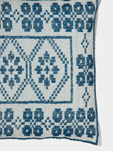 House of Capricorn Handmade Inês Blue Cotton and Linen Cushion