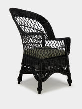 House of Capricorn Handmade Furnas Black Wicker Armchair