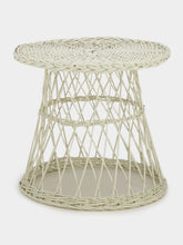 House of Capricorn Handmade Furnas Ivory Wicker Side Table