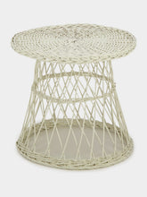 House of Capricorn Handmade Furnas Ivory Wicker Side Table