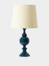 House of Capricorn Sado Petrol Blue Wood Lamp Base
