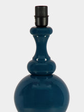 House of Capricorn Sado Petrol Blue Wood Lamp Base