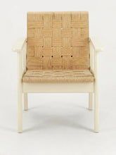 House of Capricorn Medeiros Ivory Wood and Natural Cord Armchair