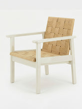 House of Capricorn Medeiros Ivory Wood and Natural Cord Armchair