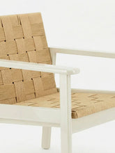 House of Capricorn Medeiros Ivory Wood and Natural Cord Armchair
