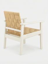 House of Capricorn Medeiros Ivory Wood and Natural Cord Armchair