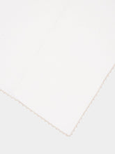 House of Capricorn Hand-Embroidered Teresa White Linen with Ivory Crochet Napkin