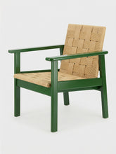 House of Capricorn Medeiros Green Wood and Natural Cord Armchair