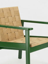 House of Capricorn Medeiros Green Wood and Natural Cord Armchair