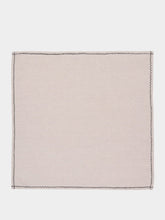 House of Capricorn Hand-Embroidered Viana Beige Linen With Black Embroidery Placemat and Napkin Set