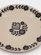 House of Capricorn Hand-Painted Viana Black Stoneware Dinner Plate