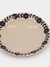 House of Capricorn Hand-Painted Viana Black Stoneware Soup Plate