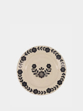 House of Capricorn Hand-Painted Viana Black Stoneware Dessert Plate