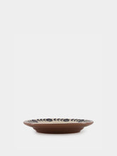 House of Capricorn Hand-Painted Viana Black Stoneware Dessert Plate