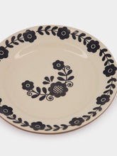 House of Capricorn Hand-Painted Viana Black Stoneware Dessert Plate