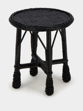 House of Capricorn Handmade Furnas Black Wicker Stool