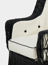 House of Capricorn Furnas Ivory and Black Linen Seating Cushion