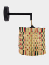House of Capricorn Handmade Coruche Natural, Red and Green Reed Small Wall Lamp