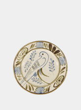 House of Capricorn Hand-Painted Lusitano Bird Stoneware Dessert Plate