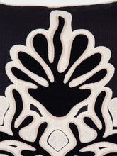 House of Capricorn Teles Black Linen and Chenille Embroidered Cushion
