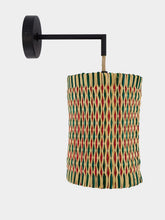 House of Capricorn Handmade Coruche Natural, Red and Green Reed Tall Wall Lamp