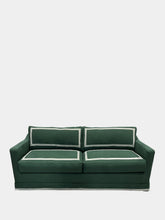 House of Capricorn Luis Green Linen Three-Seater Sofa