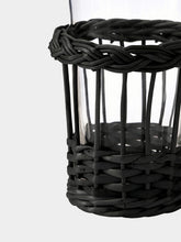 House of Capricorn Handmade Vitória Black Wicker and Tall Glass Tumbler