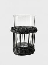 House of Capricorn Handmade Vitória Black Wicker and Glass Tumbler