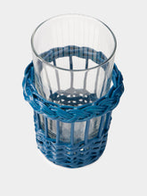 House of Capricorn Handmade Vitória Blue Wicker and Glass Tumbler