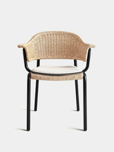 House of Capricorn Carvalhal Black Metal and Handmade Wicker Dining Chair