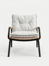House of Capricorn Carvalhal Black Metal and Handmade Wicker Lounge Chair