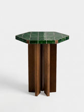 House of Capricorn Lisboa Green Ceramic Tile and Ash Wood Bistro Table