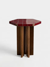 House of Capricorn Lisboa Bordeaux Ceramic Tile and Ash Wood Bistro Table