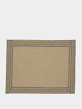 House of Capricorn Hand-Embroidered Comporta Beige Linen with Multicolour Embroidery Placemat