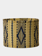 House of Capricorn Handmade Coruche Natural and Blue Reed Large Lampshade