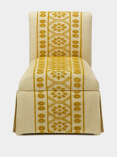 House of Capricorn Handmade Inês Yellow Cotton Linen Slipper Chair